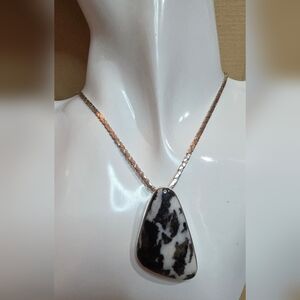 DESIGNER WHITE BUFFALO TURQUOISE NAVAJO PENDANT STERLING SILVER 950 W/ 925 CHAIN